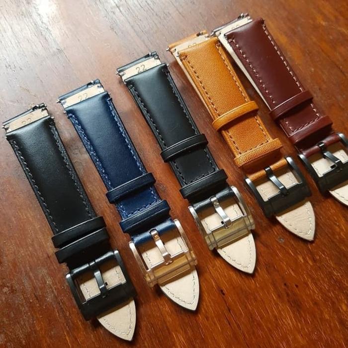 Tali Jam Tangan Kulit Fossil Strap Leather Fossil Quick Release - Biru Navy, Bekel Rosegold