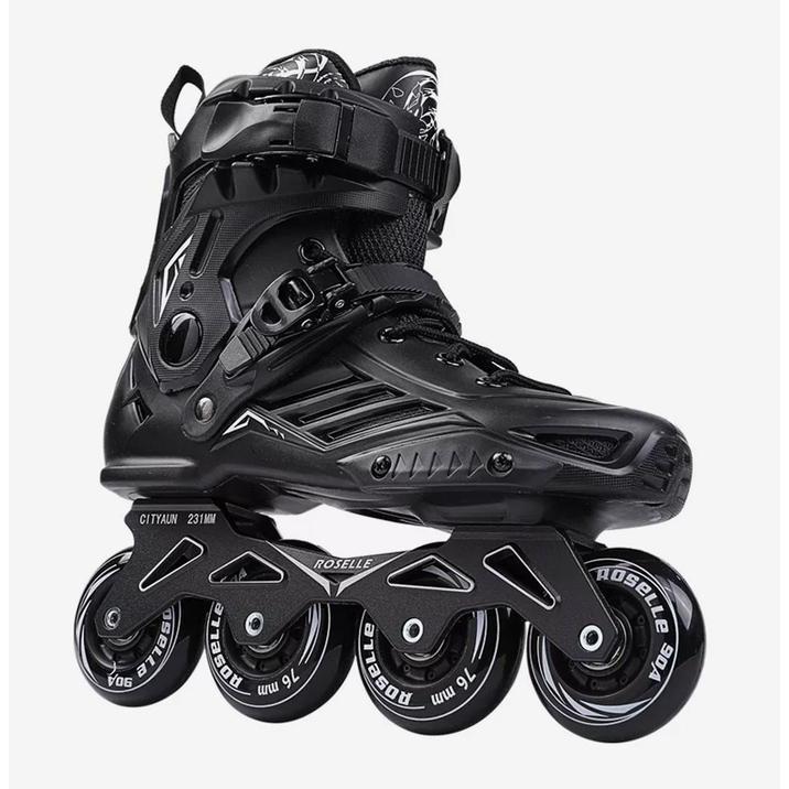 New Arrival Original BLACK ROSELLE Inline Skate Freestyle Pro Slalom sepatu roda - 42