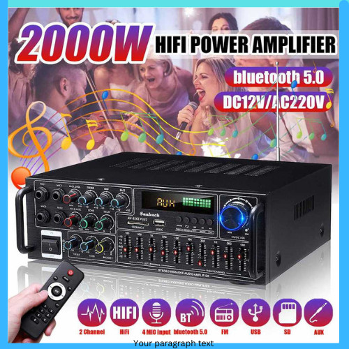 SIAP KIRIIM COD Sunbuck Audio Amplifier Bluetooth EQ Karaoke FM 2000W  AV 326Z PLUS / amplifier karo