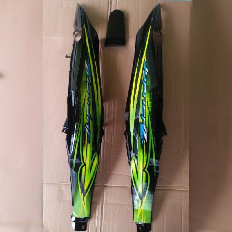 body belakang jupiter z Burhan hitam plus striping hijau body samping jupiter z Burhan hitam
