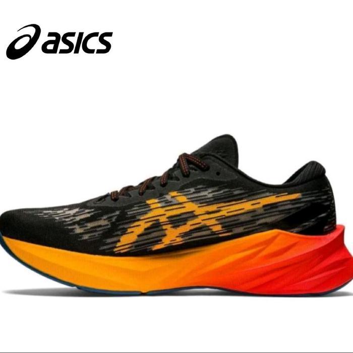 Sepatu Running Asics Novablast 3 Black Amber Shoes Jogging Outdoor Mens