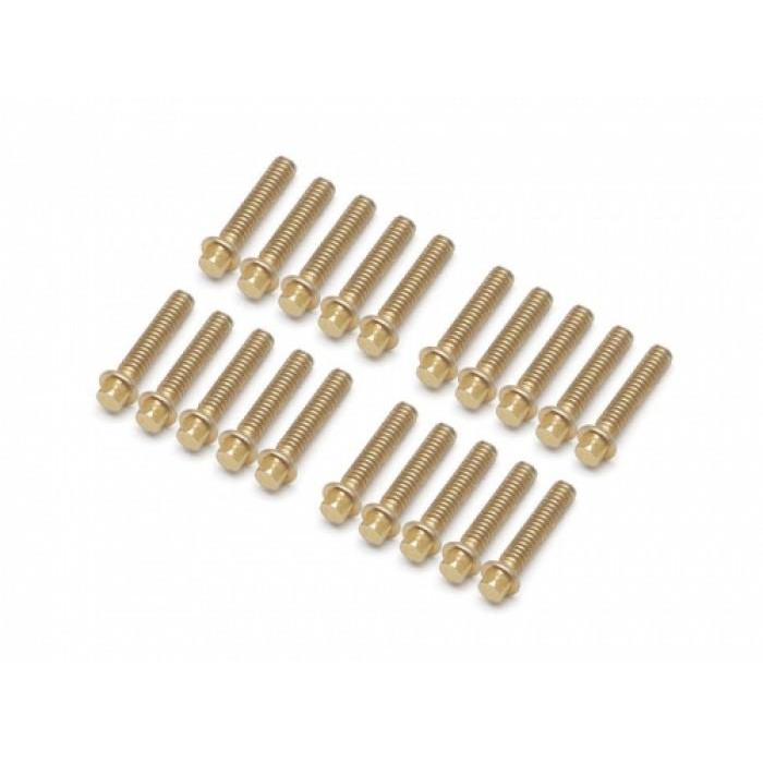 Boom Racing Probuild Scale M2x9mm Wheel Bolts Screw (20 pcs) Gold RC 1/10