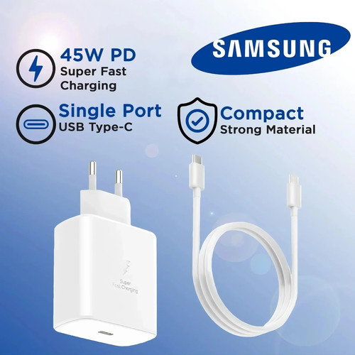Samsung Charger EP-TA845 45W USB Type-C Super Fast Charging 2.0 – White (Original)