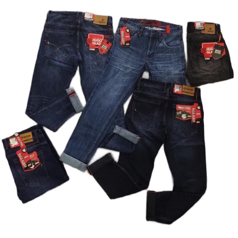 Celana HG Glass Panjang Cowok Jeans Denim Distro PremiumTidak Luntur Denim Wash Keren Ukuran 28/33 d