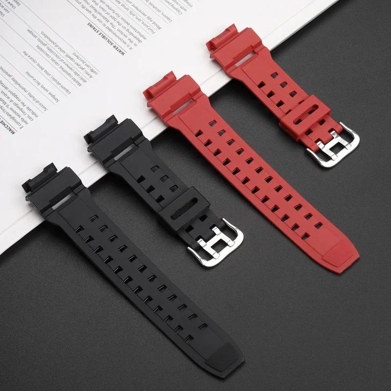 Rubber Wat Band For Casio G Shock G-9200 GW-9200/GW9110 Series Silicone Black red Strap Waterproof M