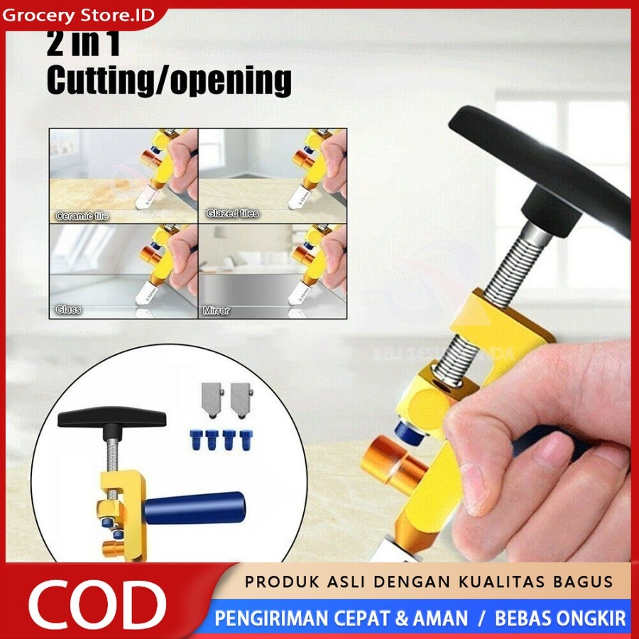 Tile Cutter Pemotong Ubin Keramik Kaca Granit Alat Pemotong Kaca 2 In 1
