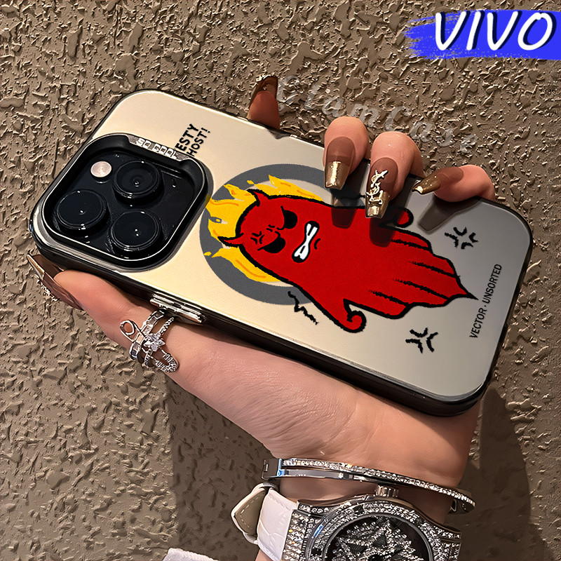 Lucu Grumpy-ghost Glossy Hologram PC Case VIVO Y17s Y12 Y12S Y15s Y21 Y03 Y16 Y22 Y18 Y02 Y17 Y27s Y