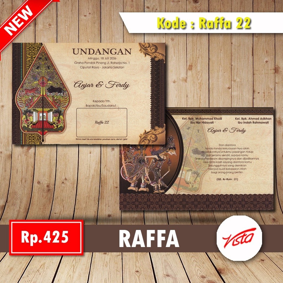 Blangko Undangan RAFFA 22 Paper Wedding