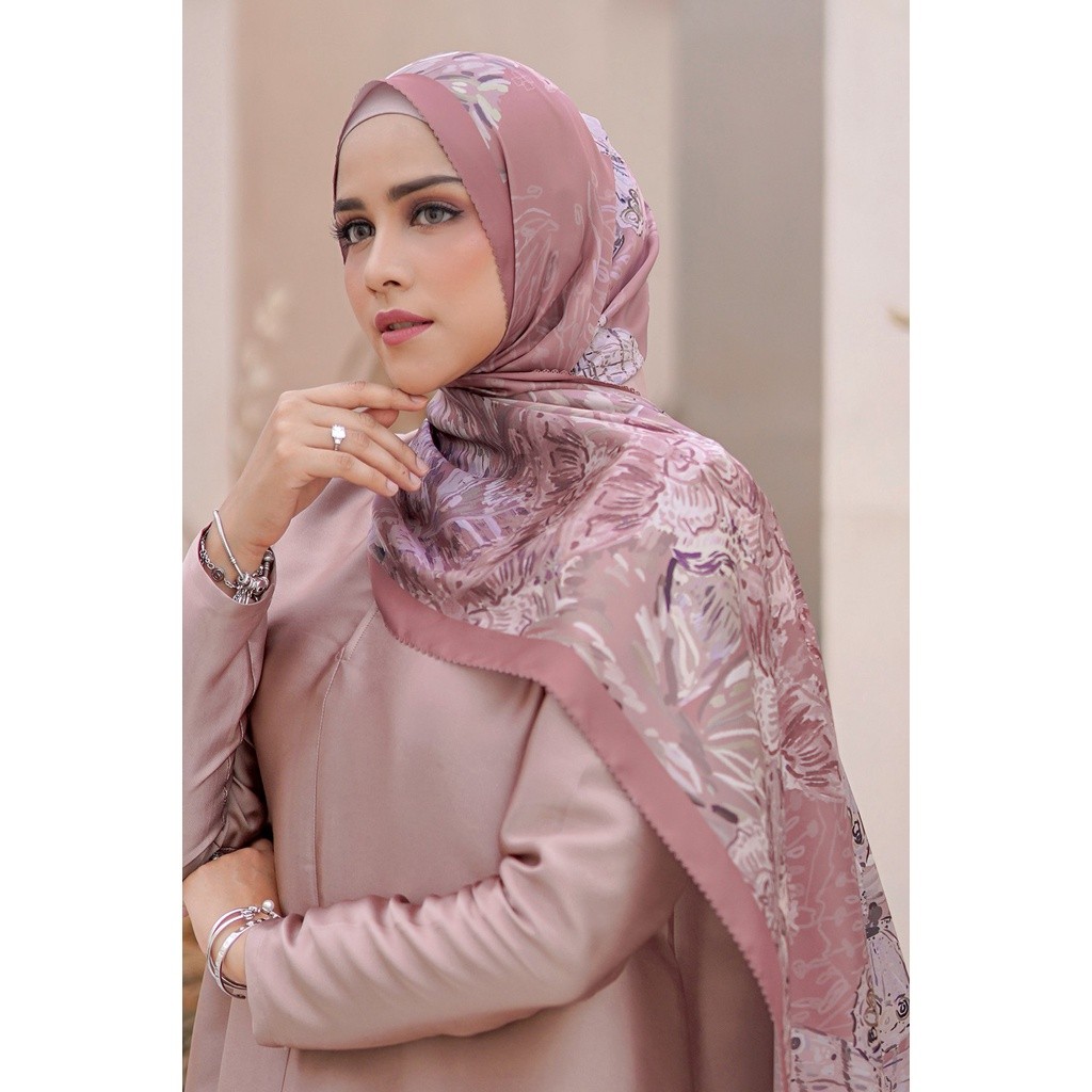 Buttonscarves The Farsha Satin Shawl - Old Rose