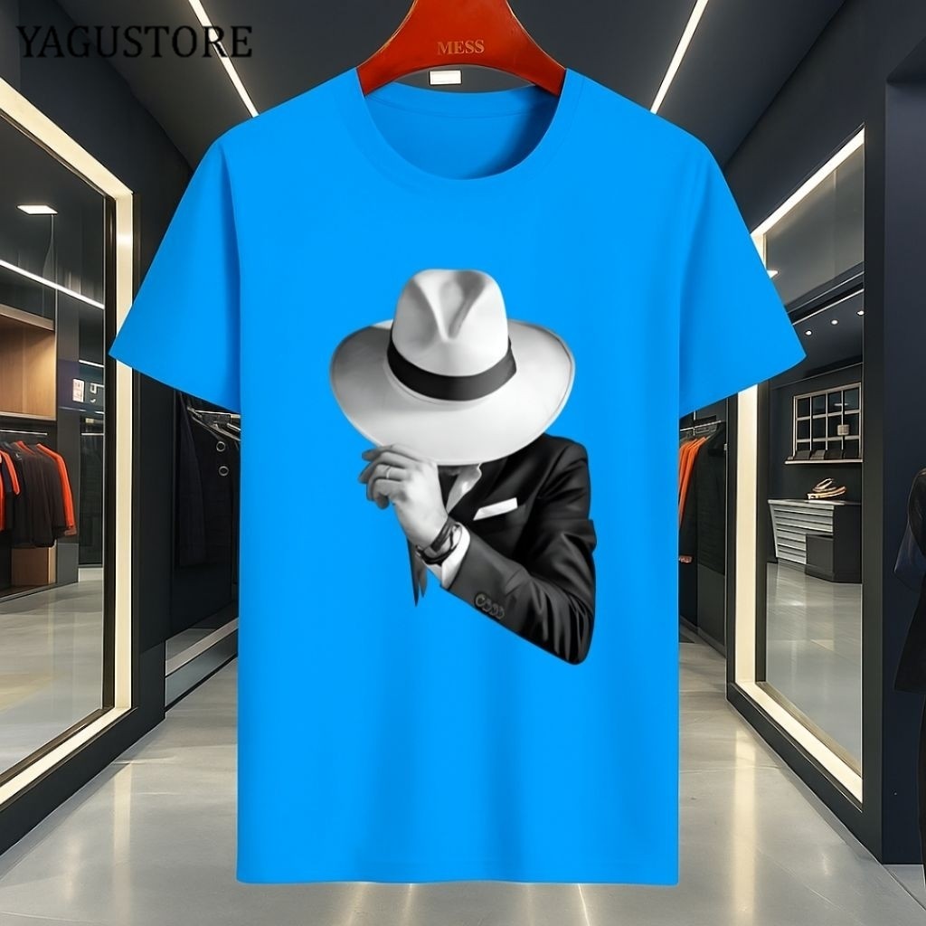(COD) Kaos Distro Pria Gambar cowok Pakai Topi Baju Pria T shirt Cowok aatasan Pria Dewasa Kaos Cowo