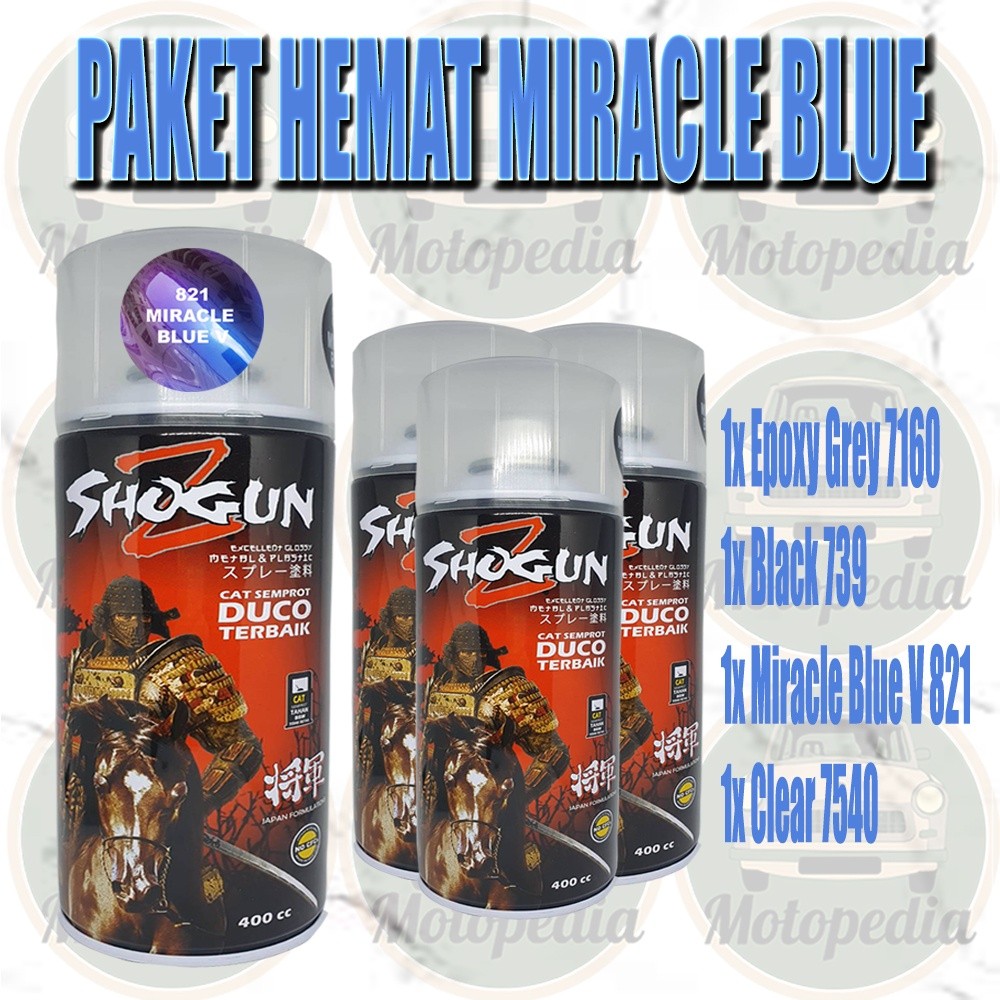 Paket Hemat Cat Semprot Pilok Pilox Pylox Shogun Z Miracle Blue Violet Biru Ungu Bunglon 821 cat sem