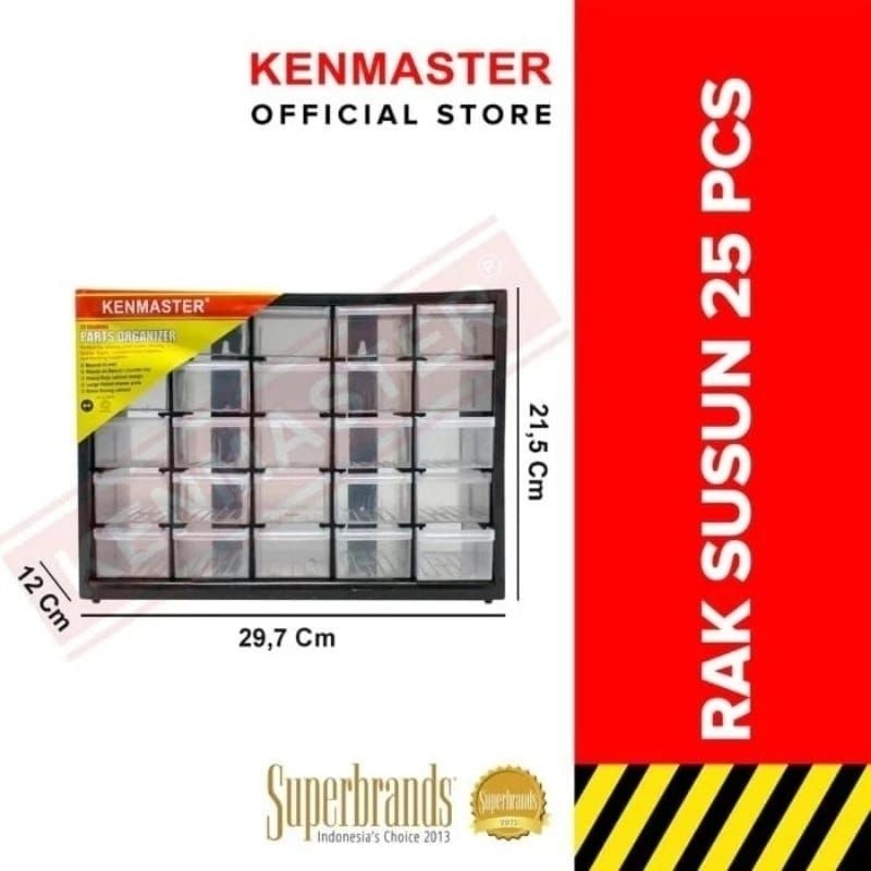 [BISA INSTANT] Laci Komponen Kenmaster 25 Slot Organizer Serbaguna Kotak Penyimpanan Sparepart Baut 
