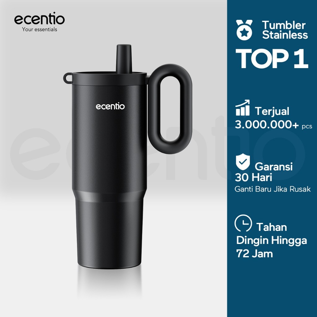 Ecentio Tumbler Stainless 750ml Portable Thermos Botol minum besar tas tumbler tahan panas dingin 24