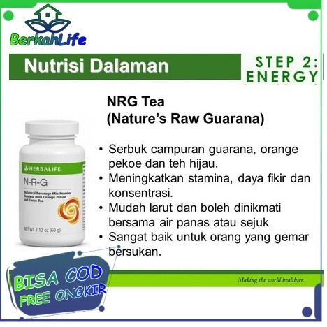 NRG Teh Instant #NRG 100% Original Shake F1 HBL nrg herbalife ed 2028 Minuman Penambah Energi Mening