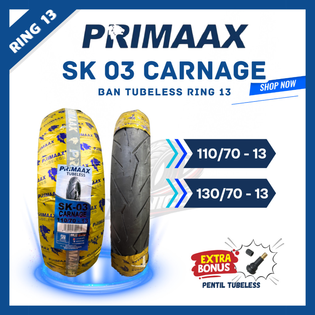 Ban Motor Primax Primaax SK 03 Ring 13 Sepasang / Satuan 110/70-13 130/70-13 NMAX PCX160 ADV160