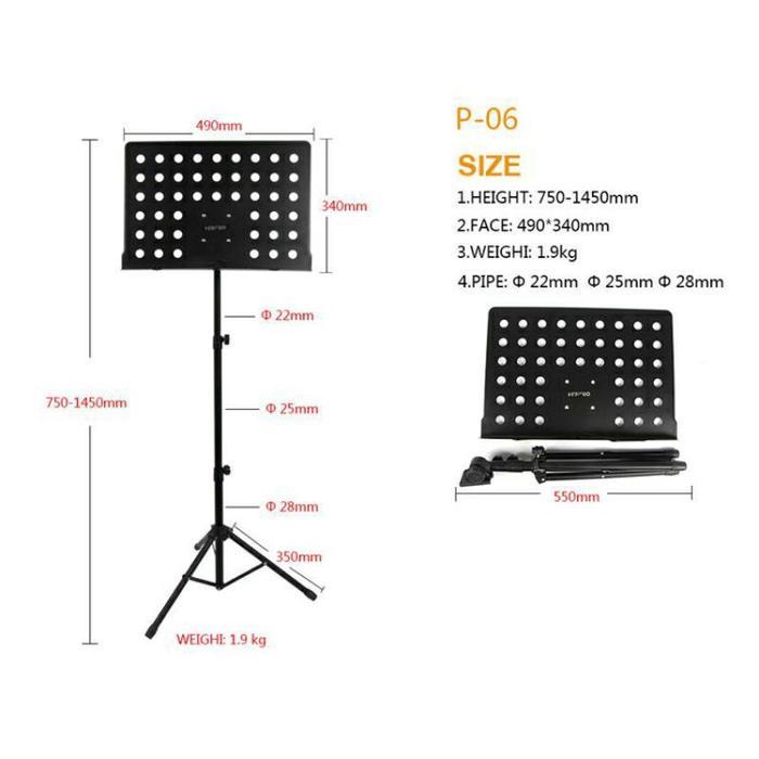 Taffstudio Stand PARTITUR / STAND QURAN / STAND TAB / STAND IPAD / STAND BUKU MUSIK + Board - P-06HC