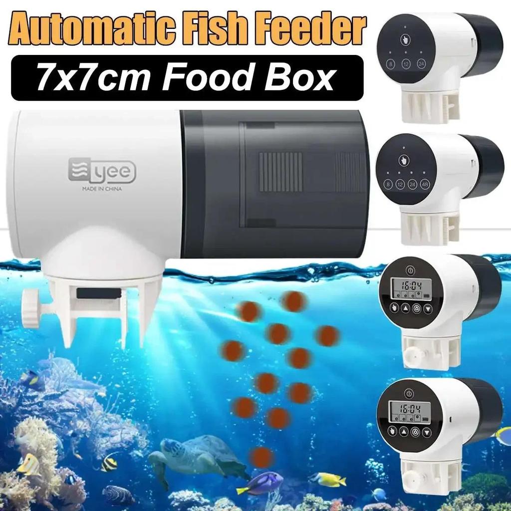 YEE Smart 360 Rotation Adjustable Aquarium Automatic Fish Feeder LCD Display Disassembly-free Timer 