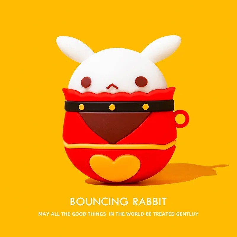 Funny Cartoon Genshin Rabbit Earphone Case For Redmi Buds 3 Lite For Redmi Buds 3 4 Pro Soft Silicon