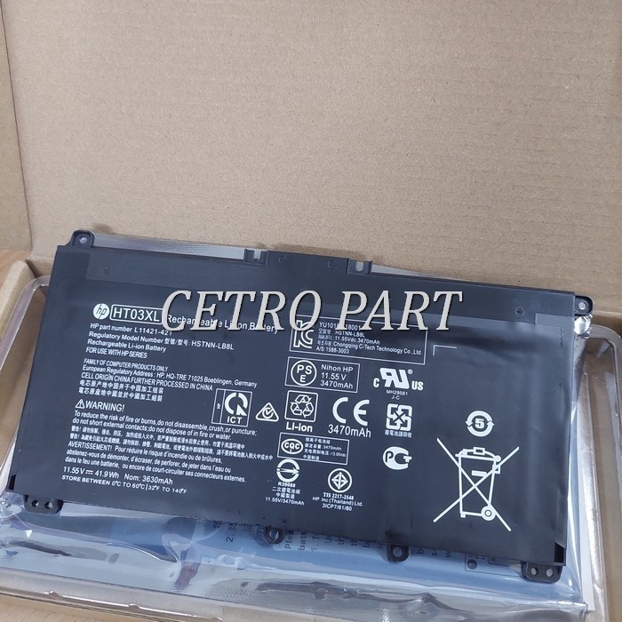 Baterai HP 14s-dk0075AU 14s-dk0127AU 14s-dk1510AU 14s-dk0126AU HT03XL -NEW