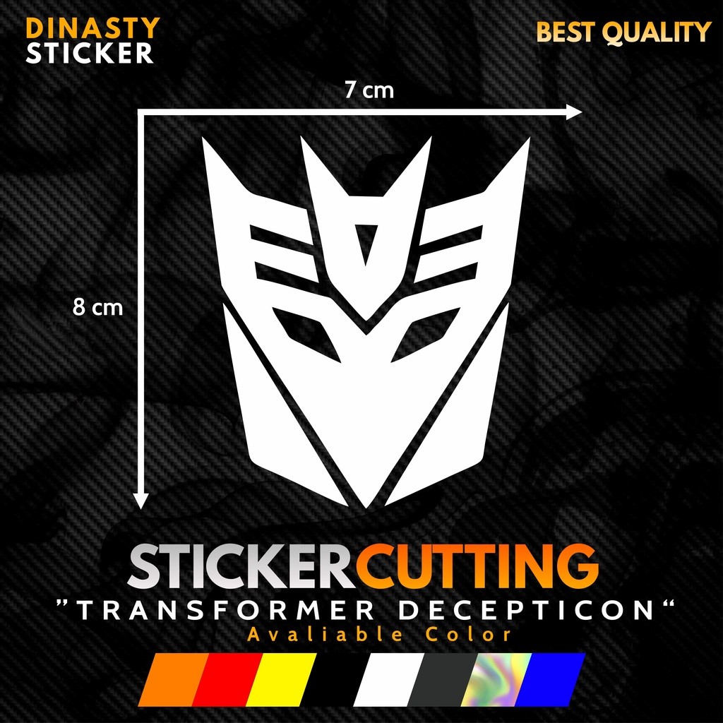 Sticker Stiker Cutting Transformers DECEPTICON Logo Emblem