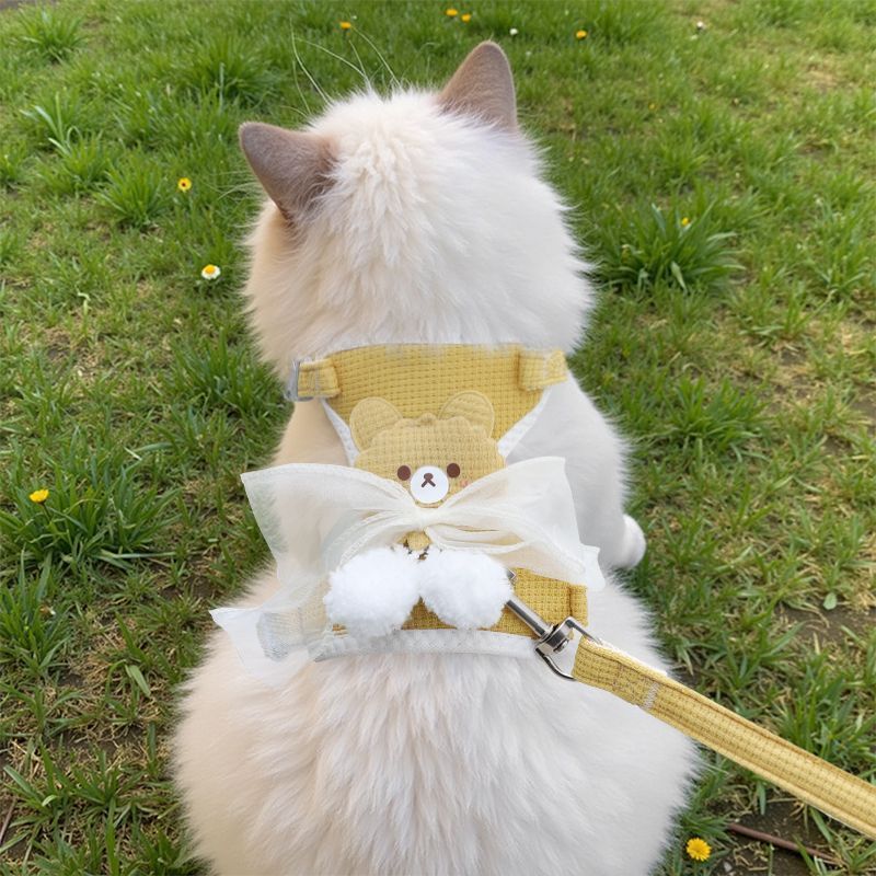 [Pet Wardrobe] Tali traksi untuk kucing khusus untuk anak kucing yang jalan-jalan untuk mencegah