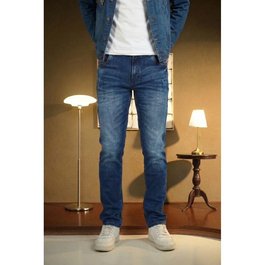 FOREX Celana Jeans Pria Biru Terang Slim Fit DLSS4295