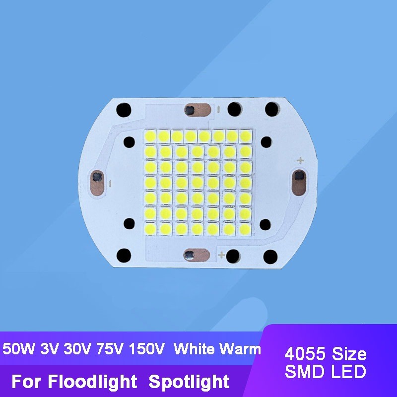 Chip LED SMD Putih Hangat 50W 4055 ukuran 3V 30V 75V 150V untuk Lampu Sorot dan Lampu Banjir