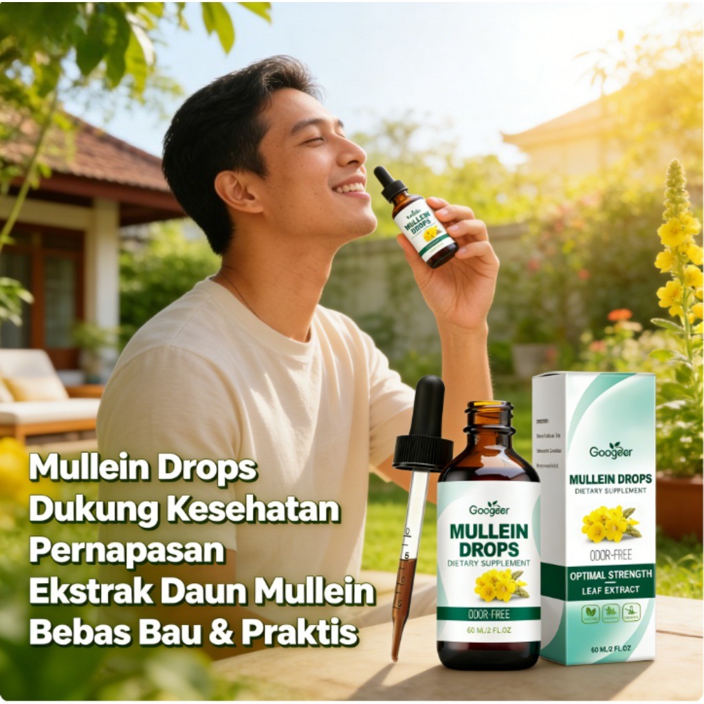Googeer Mullein Drops Odor Free Ekstrak Daun Mullein 60ml LY40922
