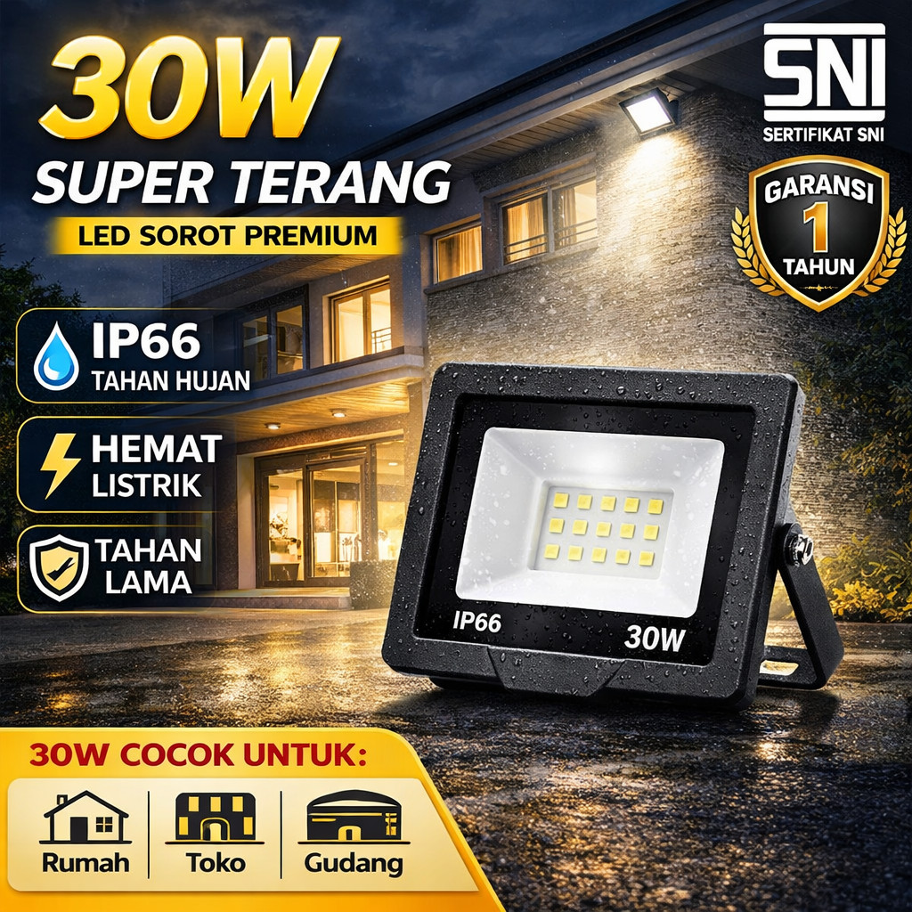 COD & READY STOK LAMPU SOROT LED 30W / LAMPU TEMBAK LED 30 WATT / LAMPU OUTDOOR LED