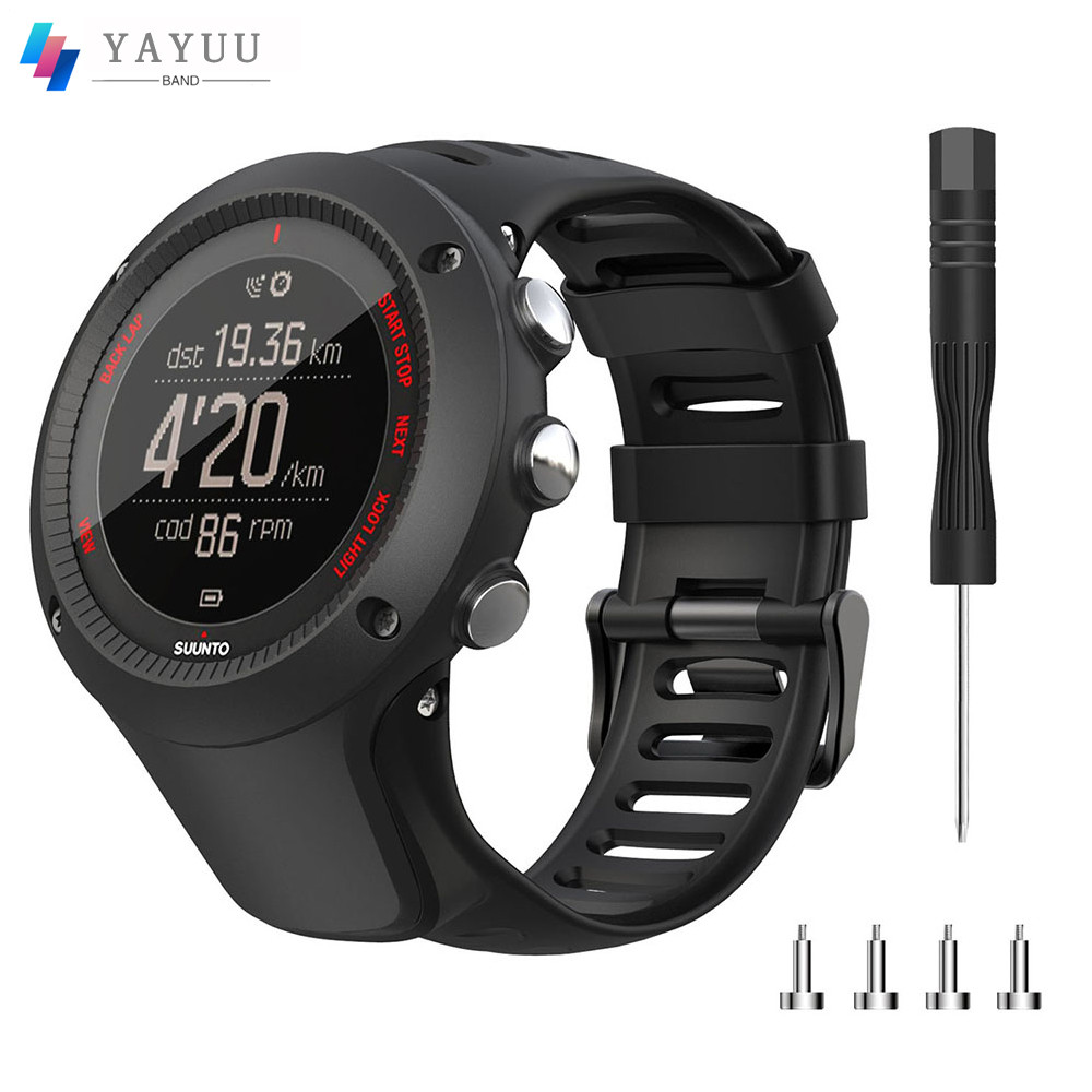 YAYUU Strap For Suunto Ambit 1/Ambit 2 2R 2S/Ambit 3, Silicone Bracelet Replacement Band For Suunto 