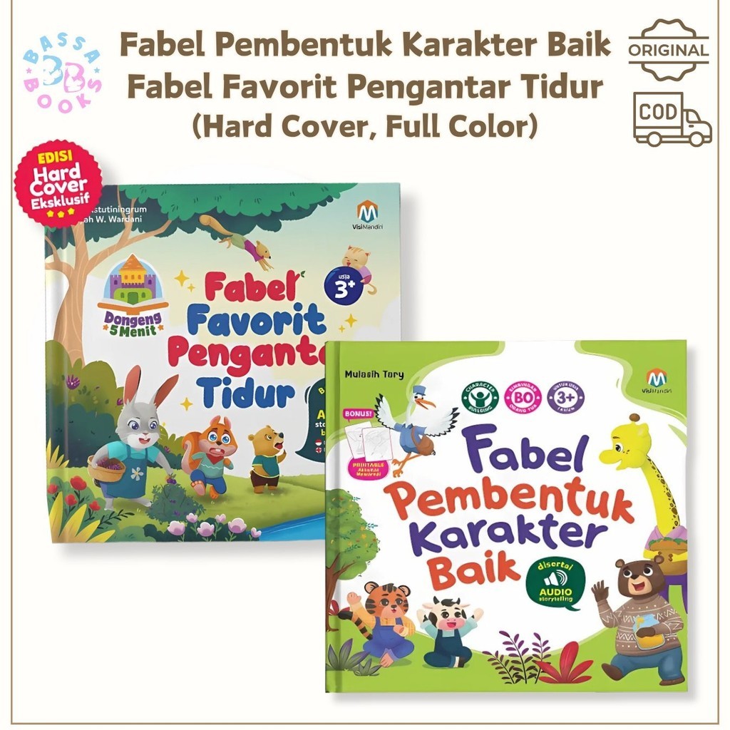 [Ready Stock] Fabel Pembentuk Karakter Baik Buku Cerita Anak Hard cover / Buku Dongeng Cerita Binata
