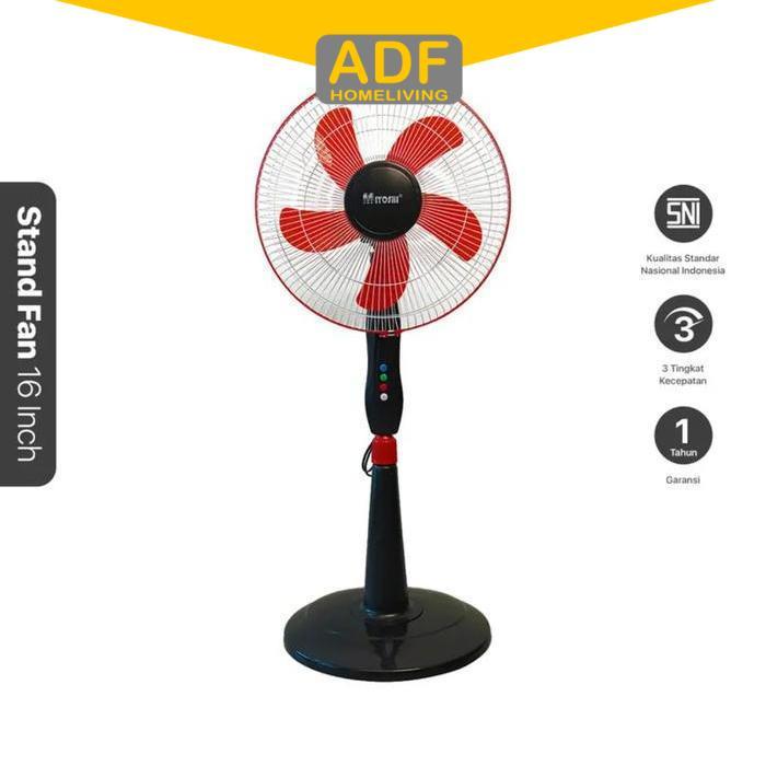 Kipas Angin Miyoshi 16 Inch 1603 B.5 Merah - Stand Fan Murah Kuat