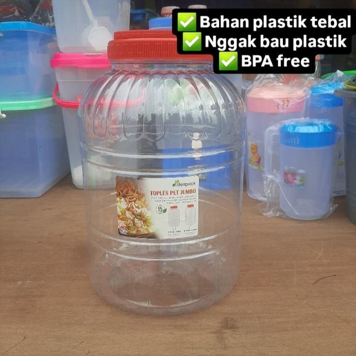 toples besar tebal kerupuk / toples plastik PET 20 liter / toples besar / toples tutup putar / benin