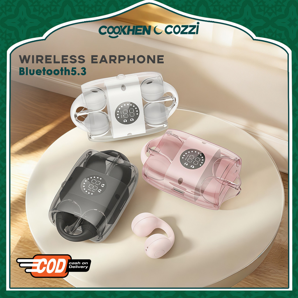 Earphone T33Plus Bluetooth Konduksi Udara Anting-Anting Headphone Nirkabel Headset Tahan Air TWS Ear