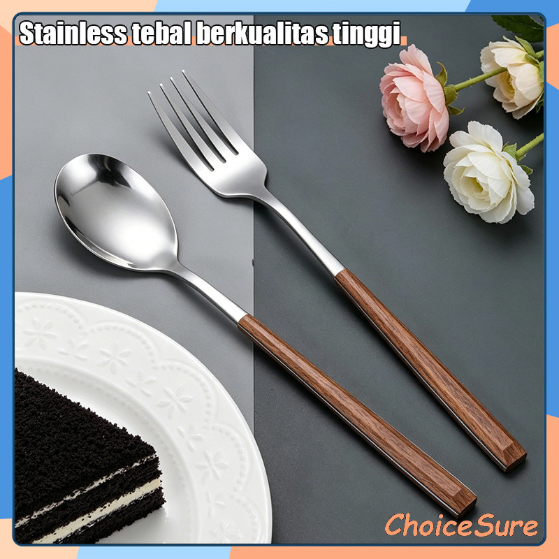 Sendok Garpu Stainless Stee / Sendok Makan Tebal / Sendok Korea / Set Alat Makan Korea / Sendok Garp