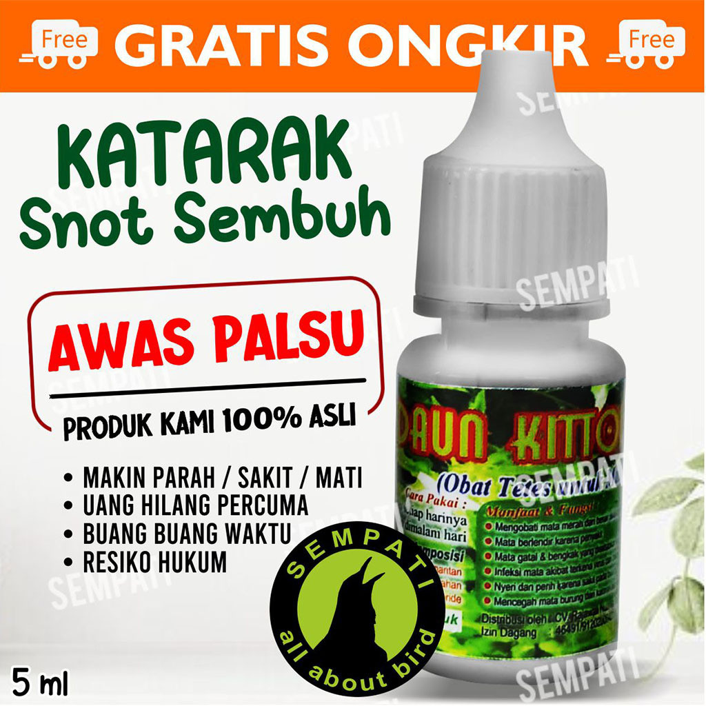 SEMPATI
 Daun Kitolot Kitolod 5ml Obat Tetes Mata Burung Sakit Katarak Berlendir Bengkak Mata Merah 