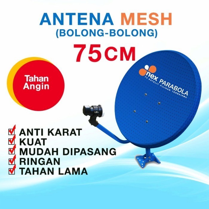 JAMIN MURAH Antena / Dish Nex Parabola 75 cm Biru (Solid)(BISA LANGSUNG ORDER)