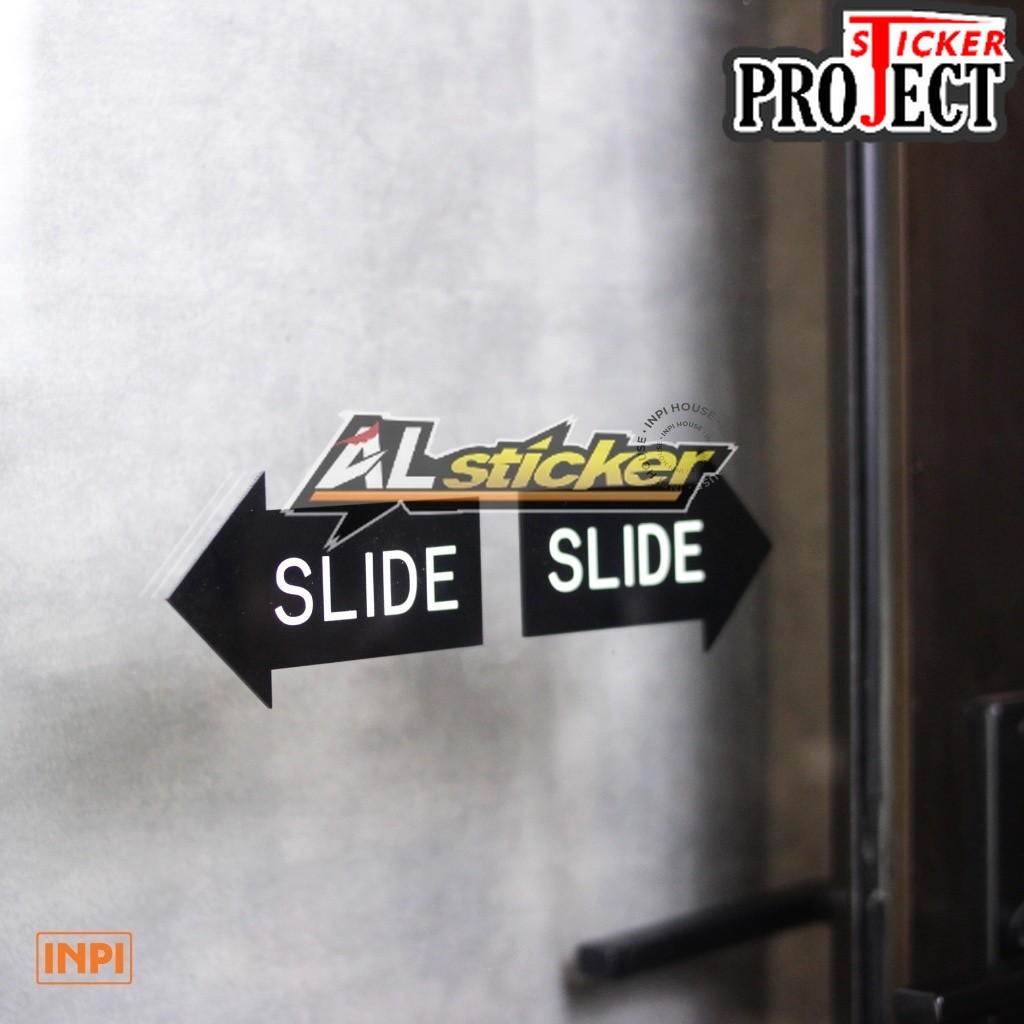 Signage Panah Slide Pintu Toko Geser Sliding Door - INPI House