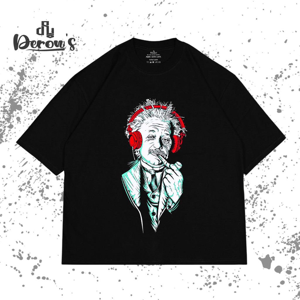 (COD) Derows Oversize T-shirt Albert Einstein Relaxed | Baju Oversize Einstein