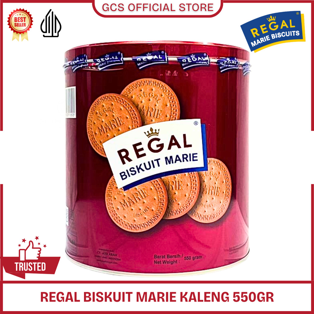 Biskuit Marie Regal Kaleng 550gr Snack Biskuit Susu Camilan Bayi & Keluarga Halal Enak Higienis