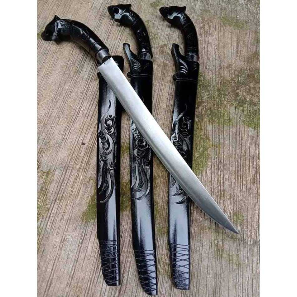 PISAU DAPUR KEREN PISAU SEMBELIH UKIR GAGANG MACAN HITAM