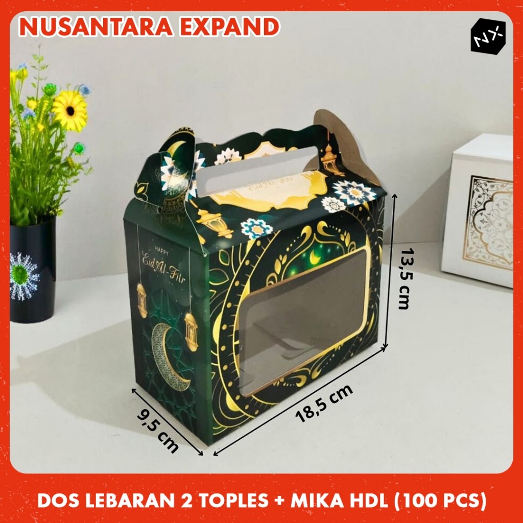 Dos Lebaran 2 Toples + Mika Hdl  Dos Hampers Lebaran  Dos Hampers Toples  Dos Mika Lebaran 1 Pcs Bis