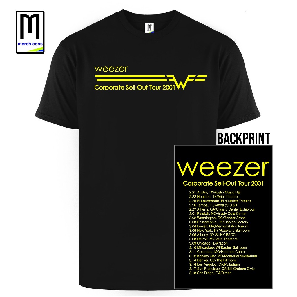 Kaos Band Musik Built Up Weezer Corporate Sell Out Tour 2001