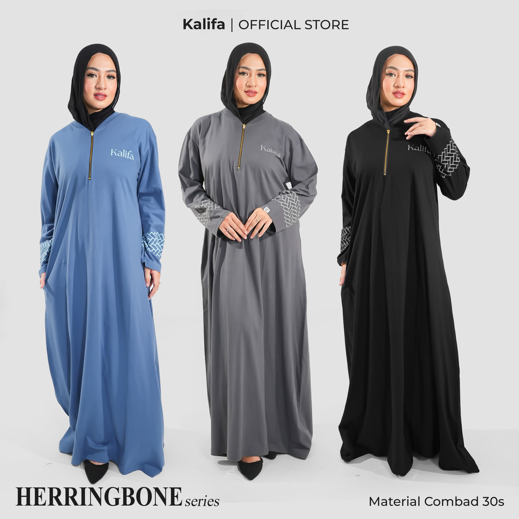 Kalifa - Herringbone Gamis Kaos Dress Muslim Perempuan GMS0023