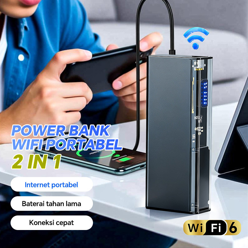 M27 Mobile WiFi Hotspot Dual Band 2.4G/5G 2in1 Powerbank 8000mAh Modem 4G LTE 150Mbps Unlock Semua O