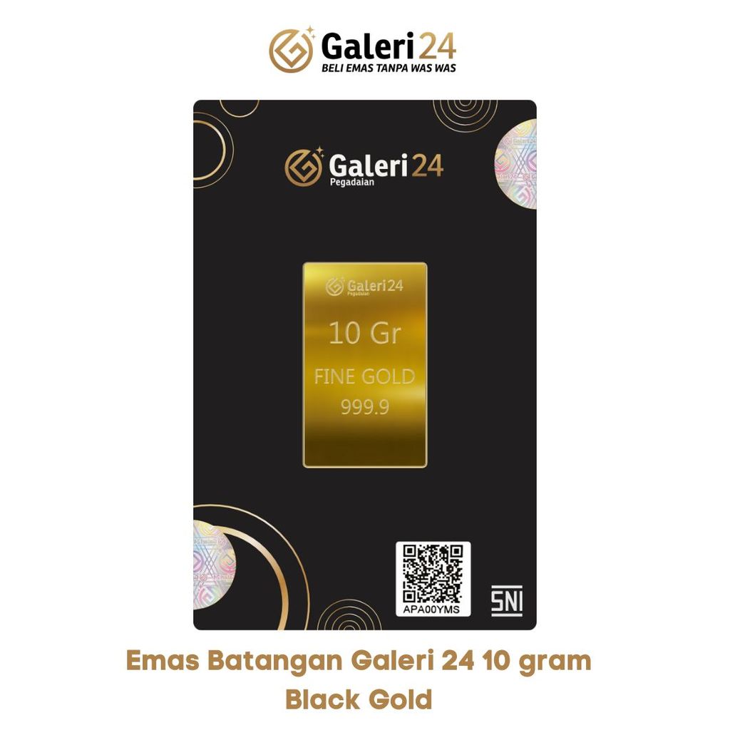 Emas Batangan Galeri 24 10 Gram - Black Gold Series