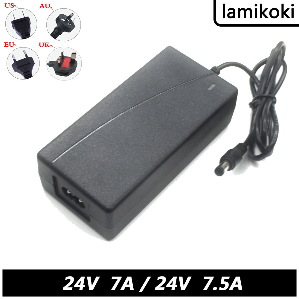 Power Adapter AC To DC 24V 7A 7.5A Converter Transformer 24v Power Supply arger For LED Strip And Lo