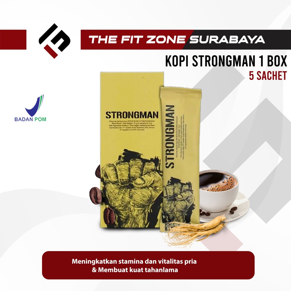 STRONGMAN Minuman Serbuk Kopi 5 Sachet / Box Minuman Serbuk Kopi 15gr/pcs Strong Man Coffee