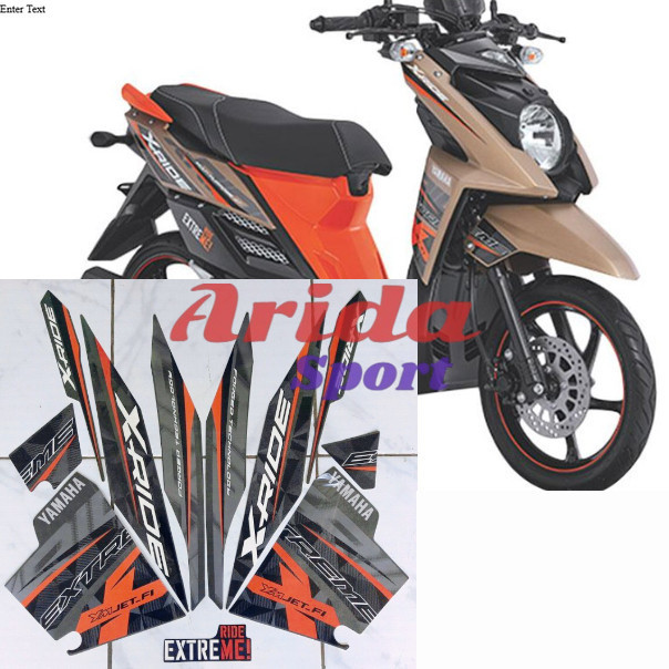 Striping Stiker sticker lis body yamaha x-ride x ride 2015 2016 abu orange