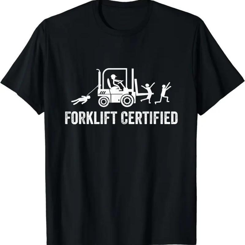 (jaminan mutu)Baju Bersertifikat Forklift, Kaos Grafis Operator Forklift Bersertifikat Lucu